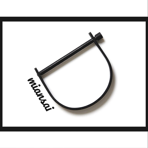 RARE MIANSAI U-Cuff Nior Matte Black Steel Metal Screw Shackle Industrial UNISEX - Picture 1 of 6
